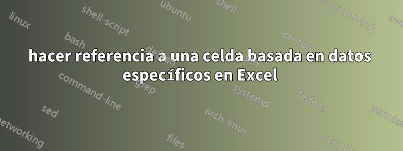 hacer referencia a una celda basada en datos específicos en Excel