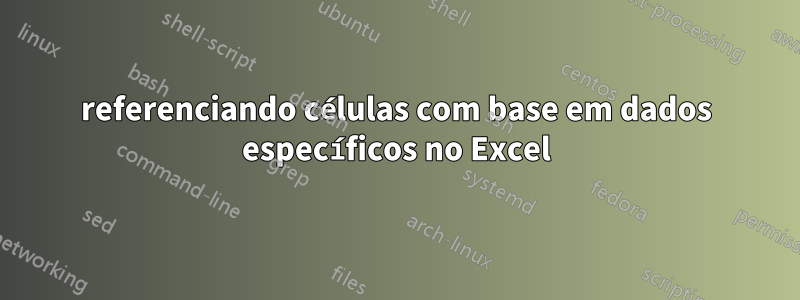 referenciando células com base em dados específicos no Excel