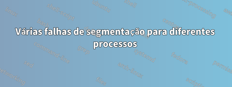 Várias falhas de segmentação para diferentes processos