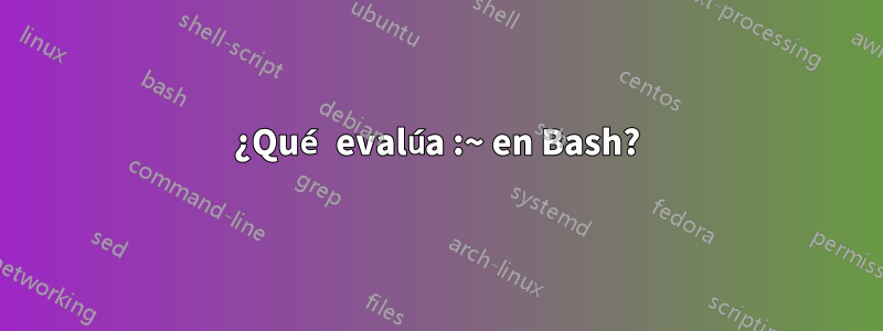 ¿Qué evalúa :~ en Bash?