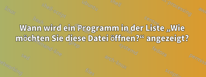 Wann wird ein Programm in der Liste „Wie möchten Sie diese Datei öffnen?“ angezeigt?