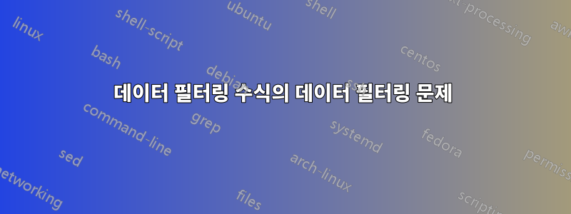 데이터 필터링 수식의 데이터 필터링 문제