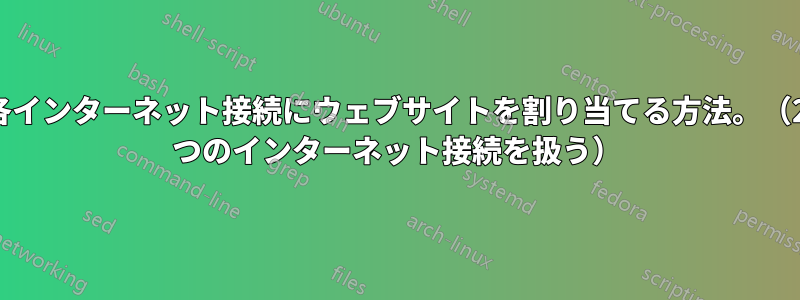 各インターネット接続にウェブサイトを割り当てる方法。（2 つのインターネット接続を扱う）