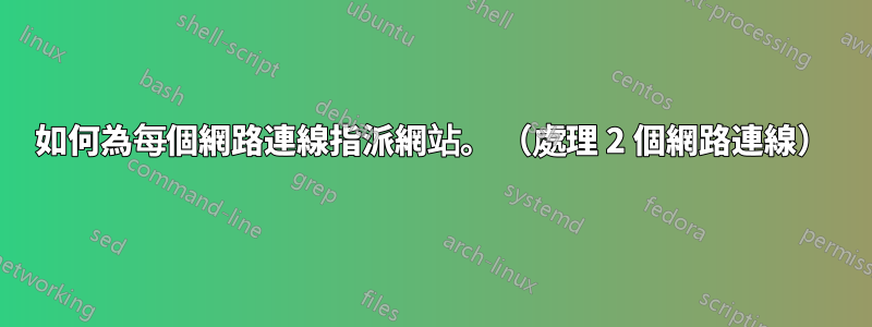 如何為每個網路連線指派網站。 （處理 2 個網路連線）