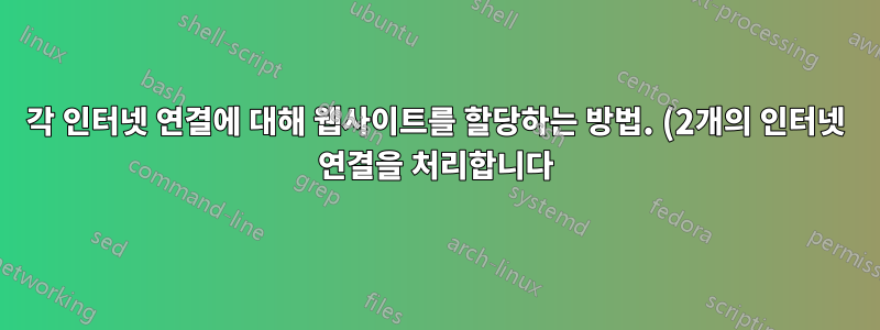 각 인터넷 연결에 대해 웹사이트를 할당하는 방법. (2개의 인터넷 연결을 처리합니다)