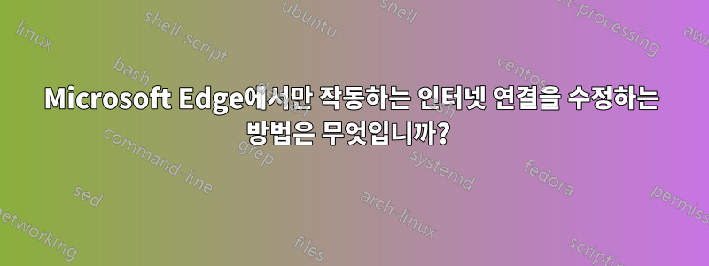 Microsoft Edge에서만 작동하는 인터넷 연결을 수정하는 방법은 무엇입니까? 