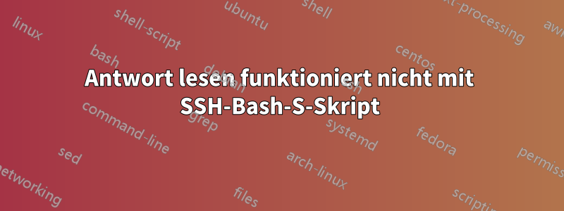 Antwort lesen funktioniert nicht mit SSH-Bash-S-Skript