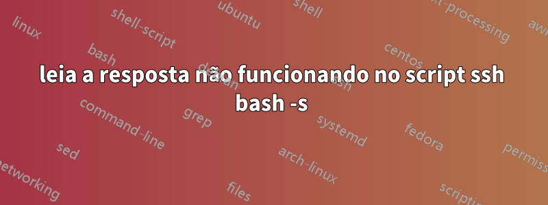 leia a resposta não funcionando no script ssh bash -s