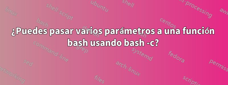 ¿Puedes pasar varios parámetros a una función bash usando bash -c?