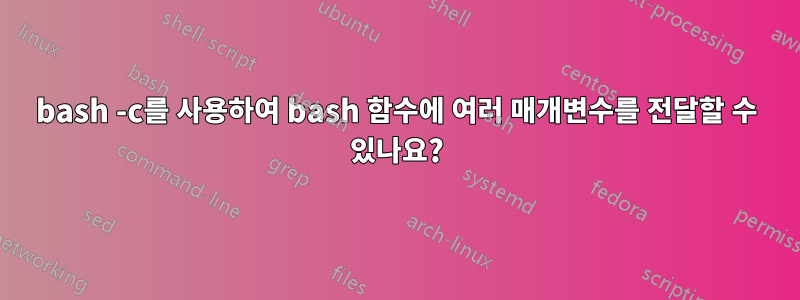 bash -c를 사용하여 bash 함수에 여러 매개변수를 전달할 수 있나요?