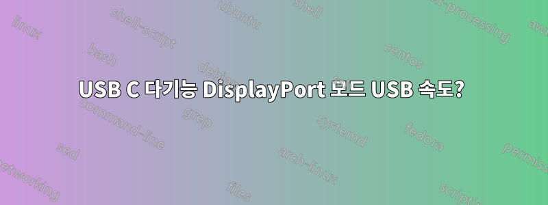 USB C 다기능 DisplayPort 모드 USB 속도?