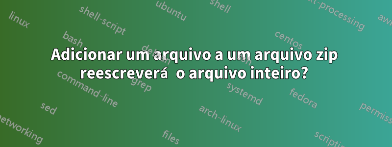 Adicionar um arquivo a um arquivo zip reescreverá o arquivo inteiro?