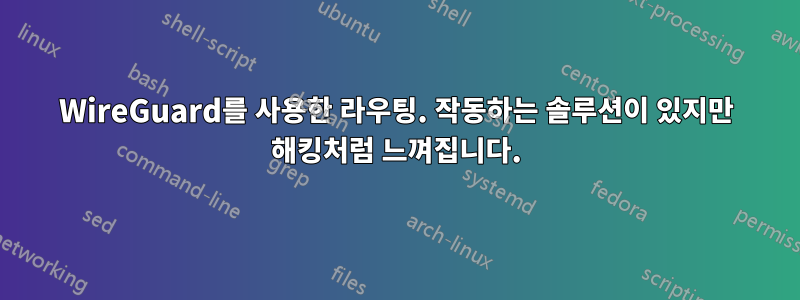 WireGuard를 사용한 라우팅. 작동하는 솔루션이 있지만 해킹처럼 느껴집니다.