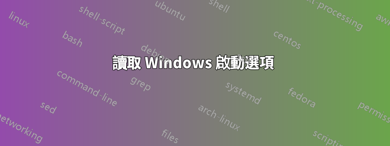 讀取 Windows 啟動選項