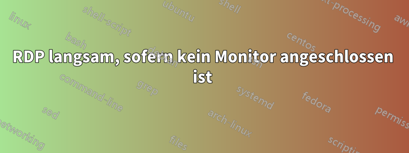 RDP langsam, sofern kein Monitor angeschlossen ist