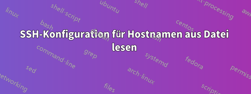 SSH-Konfiguration für Hostnamen aus Datei lesen