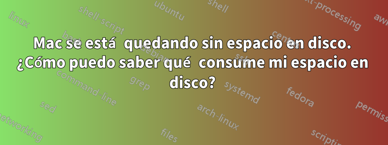 Mac se está quedando sin espacio en disco. ¿Cómo puedo saber qué consume mi espacio en disco?