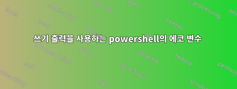 쓰기 출력을 사용하는 powershell의 에코 변수