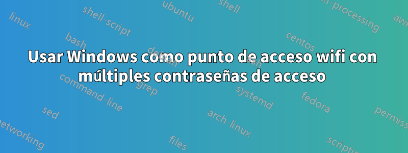 Usar Windows como punto de acceso wifi con múltiples contraseñas de acceso