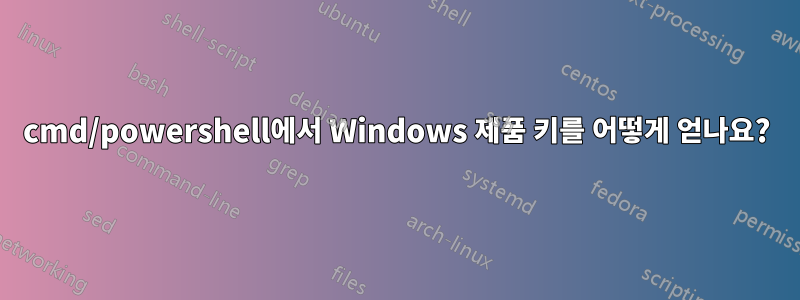 cmd/powershell에서 Windows 제품 키를 어떻게 얻나요?