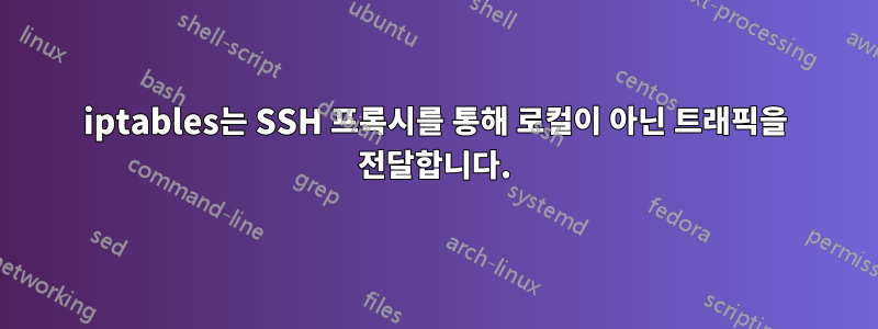 iptables는 SSH 프록시를 통해 로컬이 아닌 트래픽을 전달합니다.