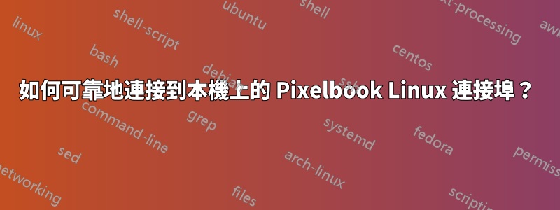 如何可靠地連接到本機上的 Pixelbook Linux 連接埠？