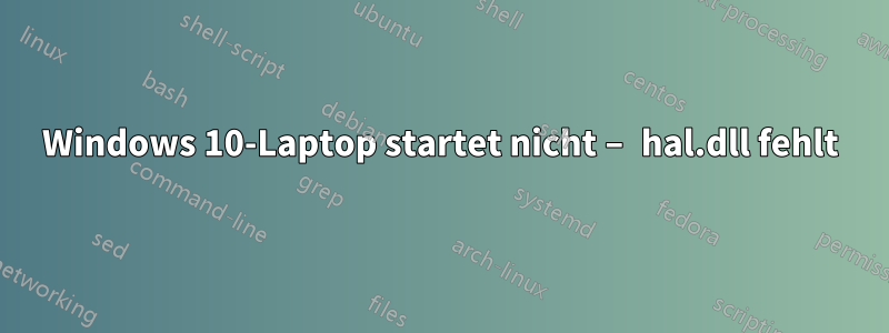 Windows 10-Laptop startet nicht – hal.dll fehlt