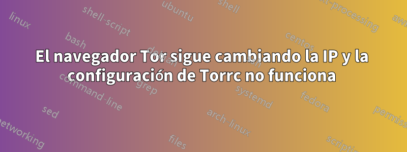El navegador Tor sigue cambiando la IP y la configuración de Torrc no funciona