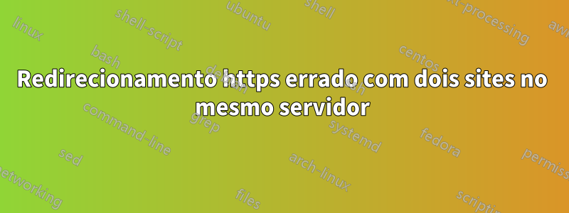 Redirecionamento https errado com dois sites no mesmo servidor