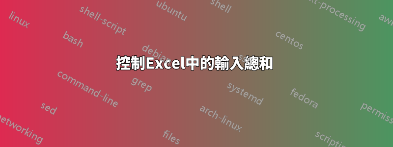 控制Excel中的輸入總和