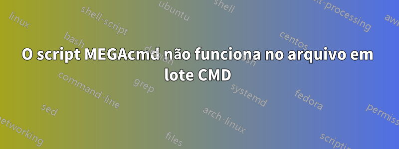 O script MEGAcmd não funciona no arquivo em lote CMD