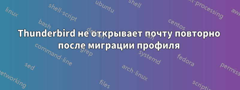 Thunderbird не открывает почту повторно после миграции профиля
