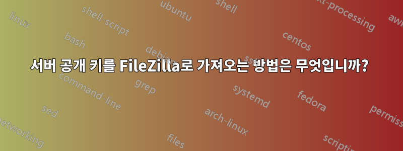 서버 공개 키를 FileZilla로 가져오는 방법은 무엇입니까?