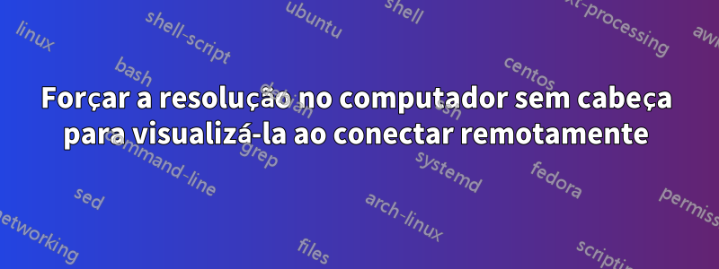 Forçar a resolução no computador sem cabeça para visualizá-la ao conectar remotamente