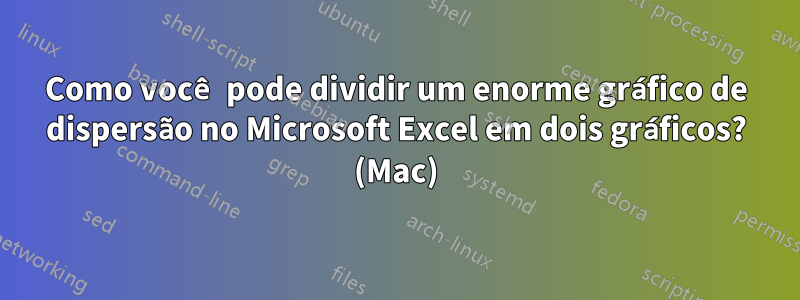 Como você pode dividir um enorme gráfico de dispersão no Microsoft Excel em dois gráficos? (Mac)