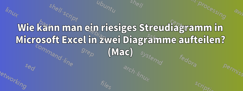 Wie kann man ein riesiges Streudiagramm in Microsoft Excel in zwei Diagramme aufteilen? (Mac)