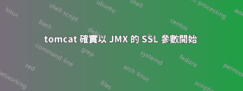 tomcat 確實以 JMX 的 SSL 參數開始