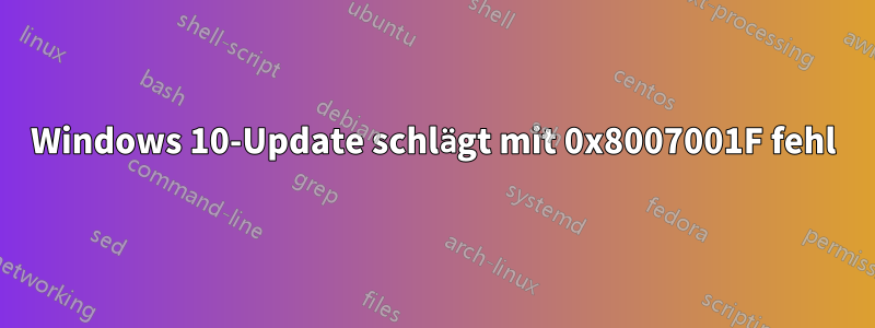 Windows 10-Update schlägt mit 0x8007001F fehl
