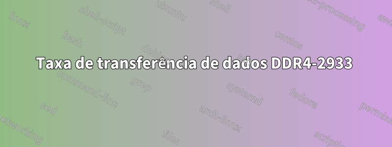 Taxa de transferência de dados DDR4-2933