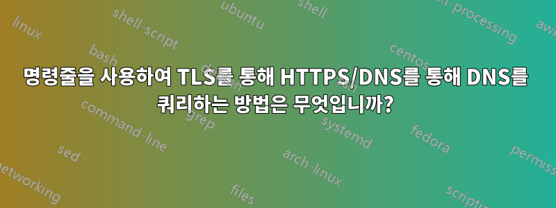 명령줄을 사용하여 TLS를 통해 HTTPS/DNS를 통해 DNS를 쿼리하는 방법은 무엇입니까?