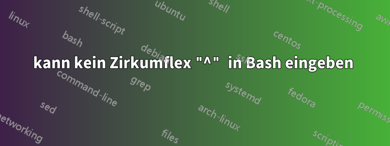 kann kein Zirkumflex "^" in Bash eingeben
