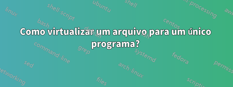 Como virtualizar um arquivo para um único programa?