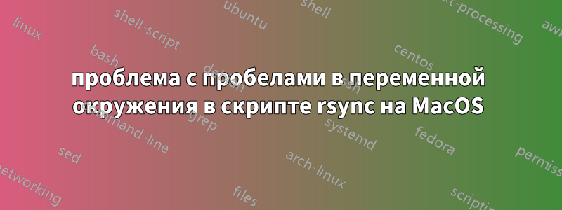 проблема с пробелами в переменной окружения в скрипте rsync на MacOS