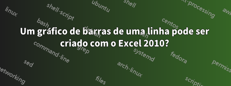 Um gráfico de barras de uma linha pode ser criado com o Excel 2010?