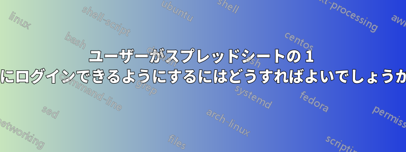 ユーザーがスプレッドシートの 1 行にログインできるようにするにはどうすればよいでしょうか?