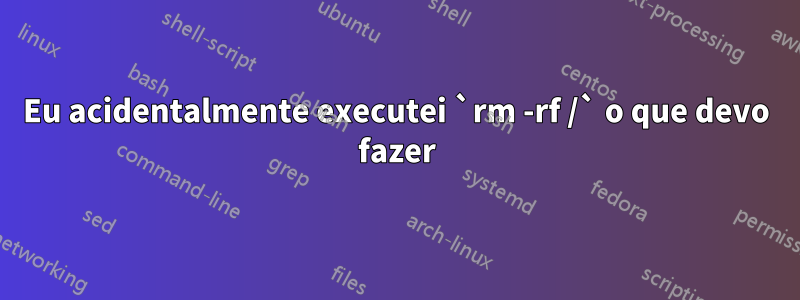 Eu acidentalmente executei `rm -rf /` o que devo fazer