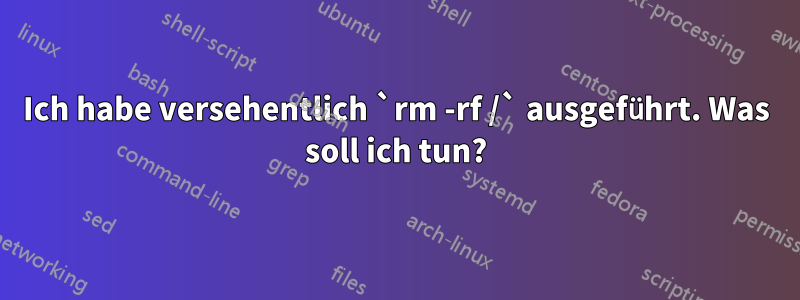 Ich habe versehentlich `rm -rf /` ausgeführt. Was soll ich tun?