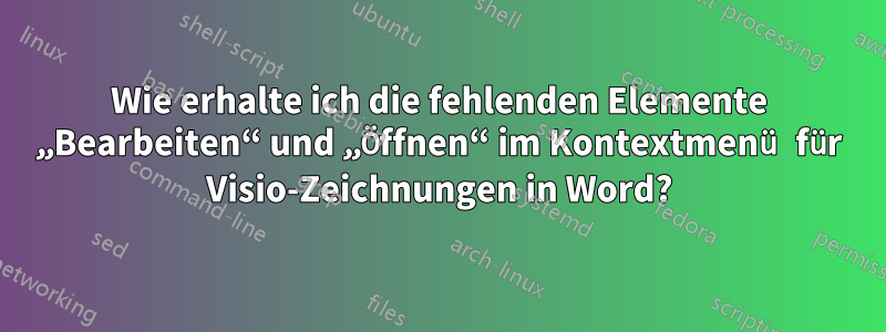 Wie erhalte ich die fehlenden Elemente „Bearbeiten“ und „Öffnen“ im Kontextmenü für Visio-Zeichnungen in Word?