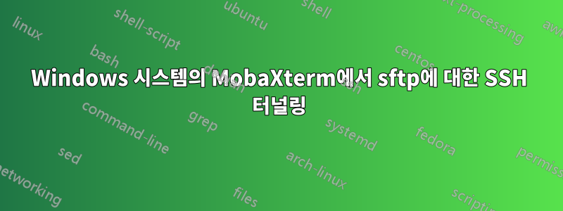 Windows 시스템의 MobaXterm에서 sftp에 대한 SSH 터널링