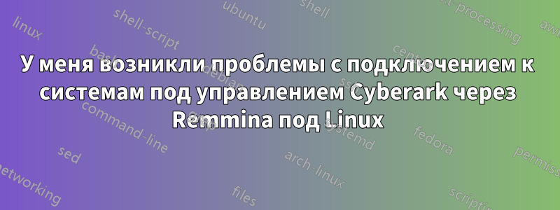 У меня возникли проблемы с подключением к системам под управлением Cyberark через Remmina под Linux